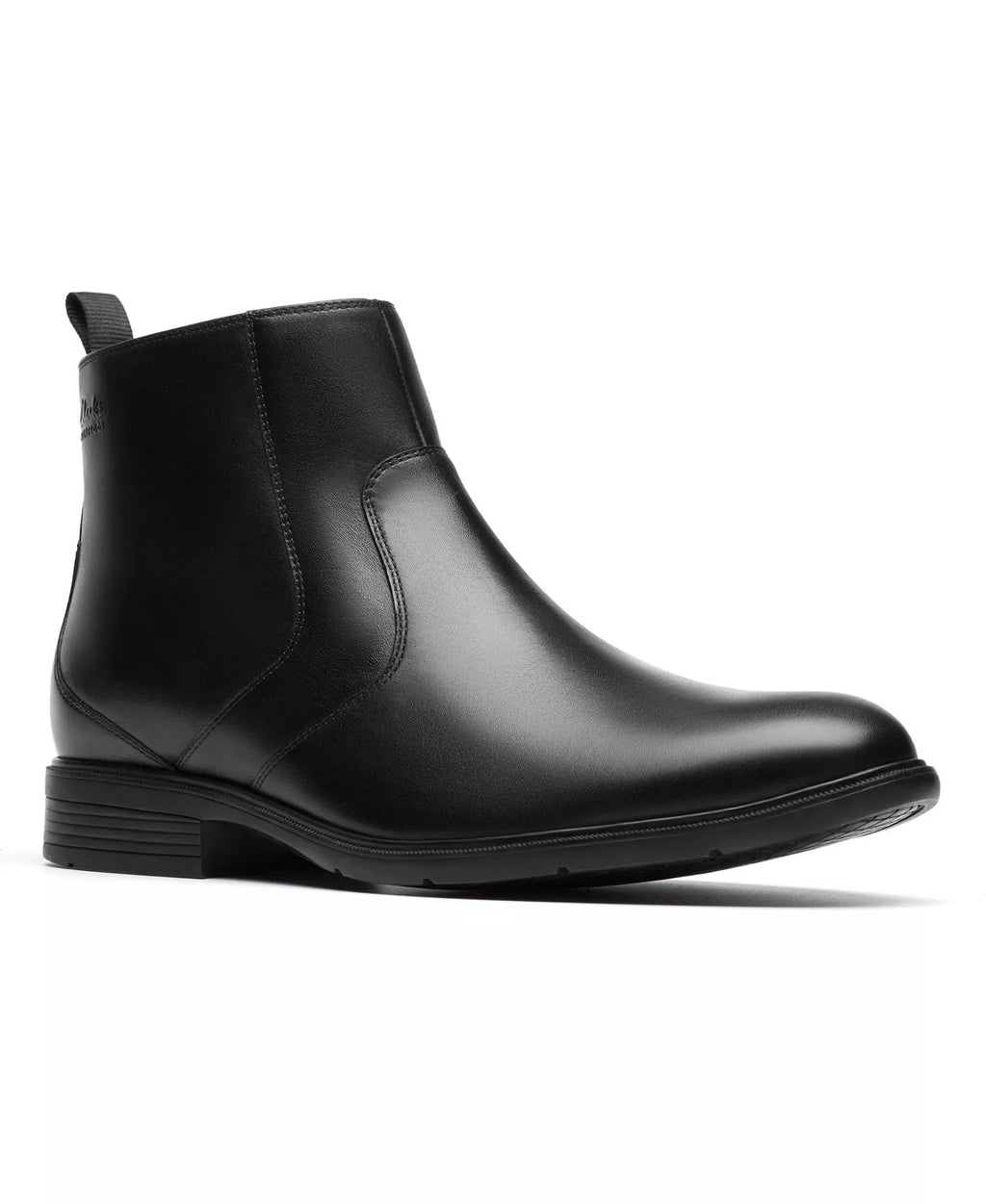 Clarks Men's Collection Steadwell Zip Boots  Black Leather Size 10.5