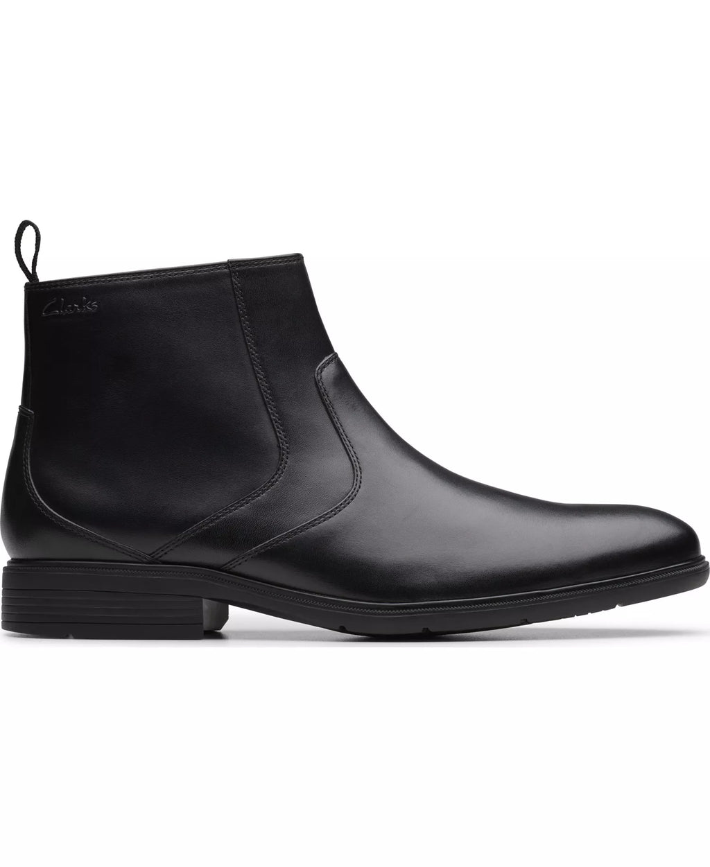 Clarks Men's Collection Steadwell Zip Boots  Black Leather Size 10.5