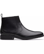 Clarks Men's Collection Steadwell Zip Boots  Black Leather Size 10.5