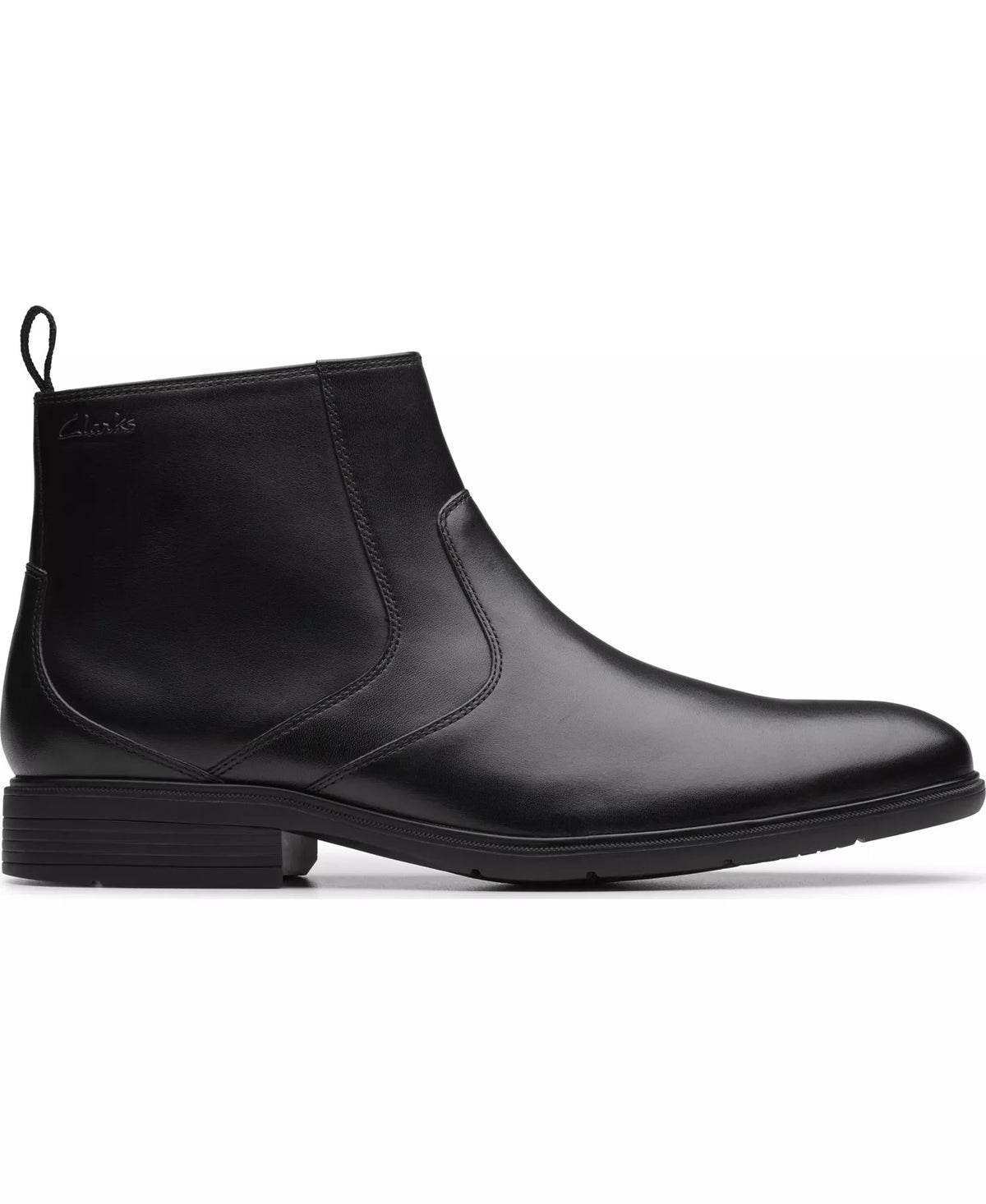 Clarks Men's Collection Steadwell Zip Boots  Black Leather Size 10.5