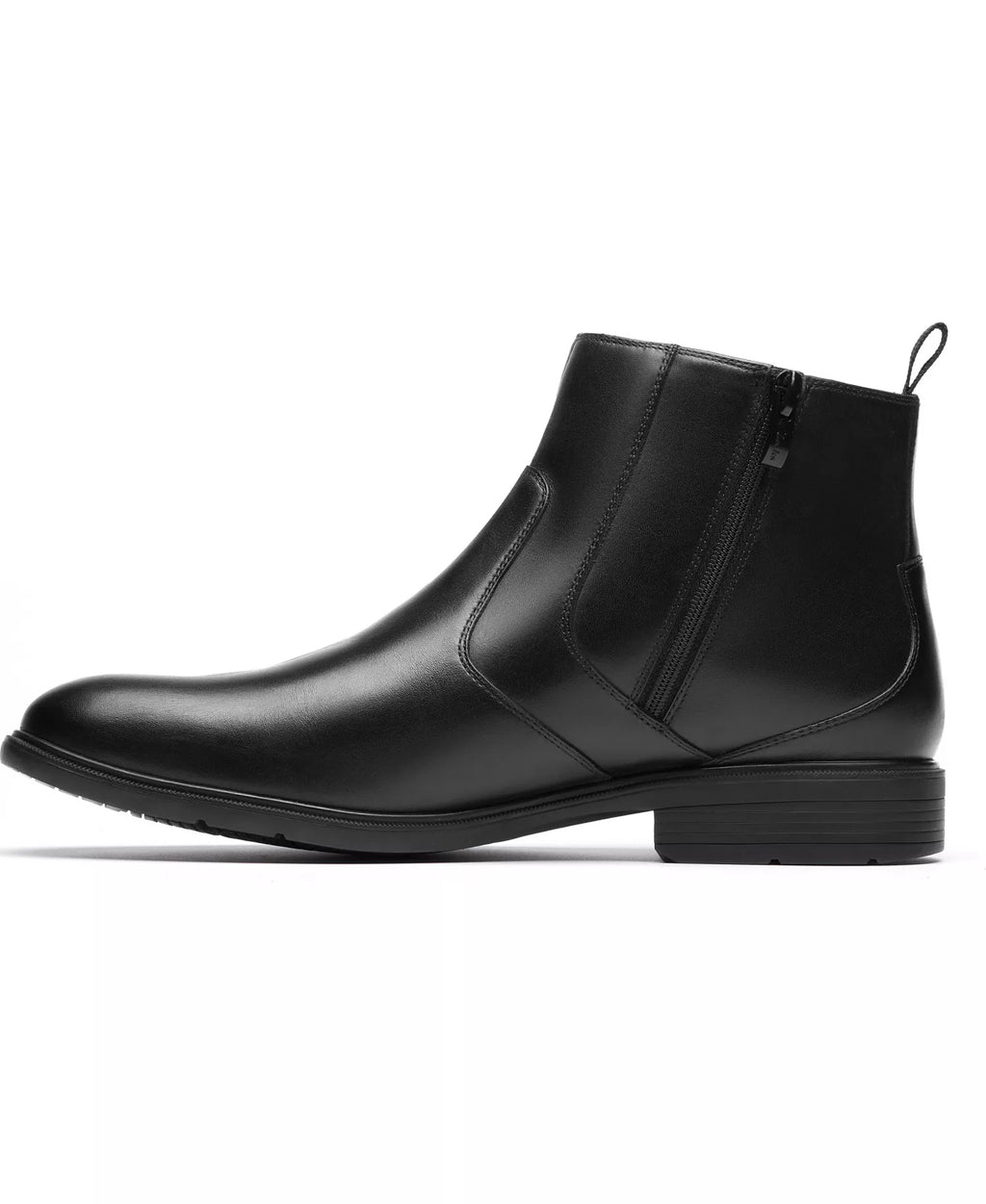 Clarks Men's Collection Steadwell Zip Boots  Black Leather Size 10.5