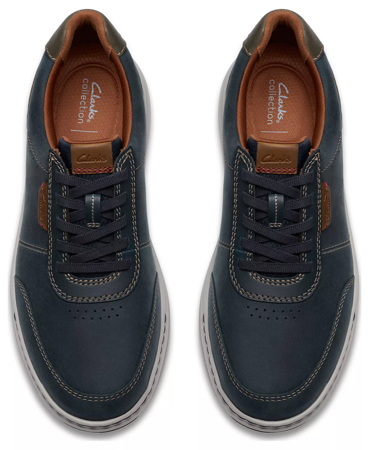 Clarks Men's Craftwell Lace Casual Sneakers  Navy Leather Size 10W