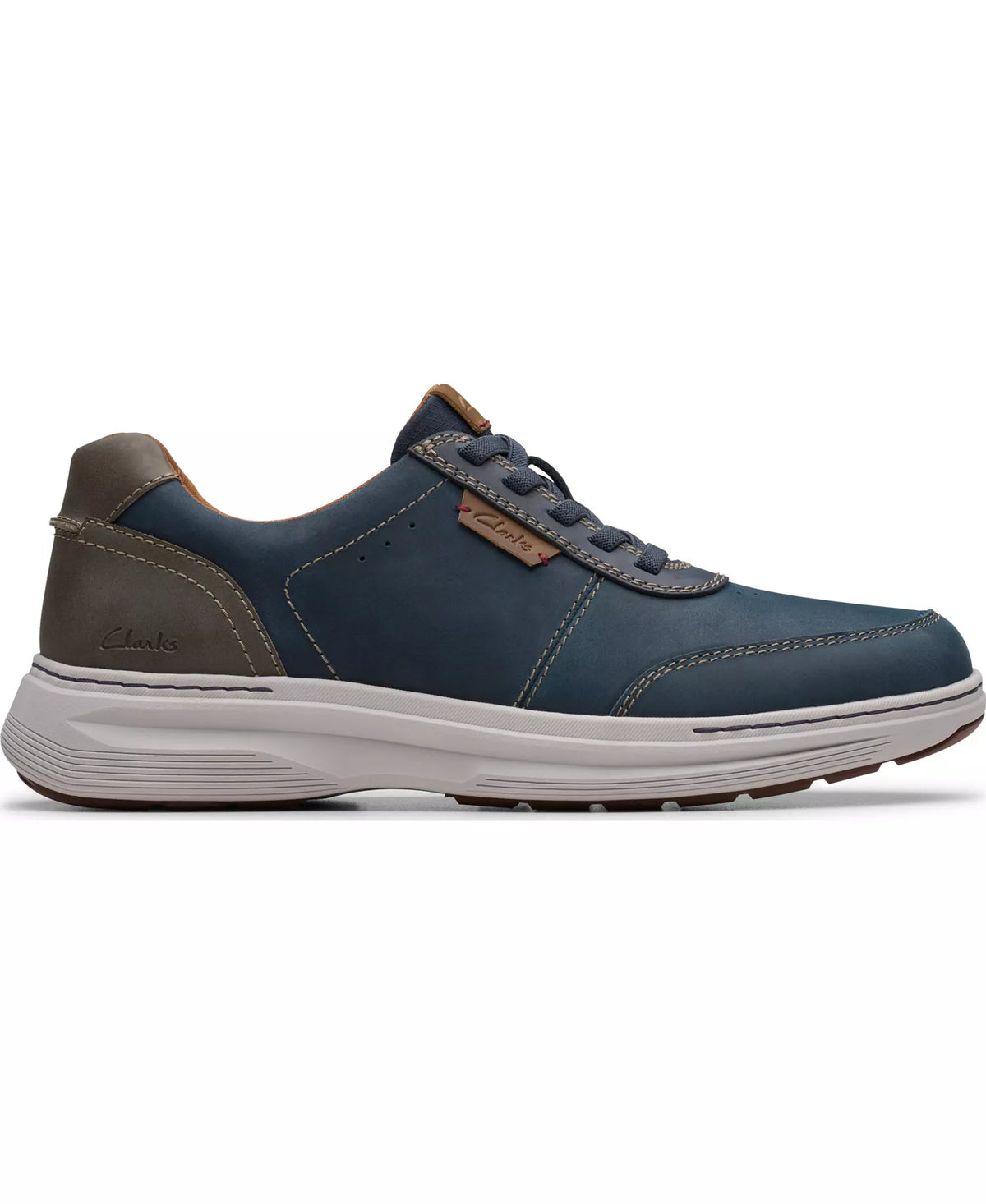 Clarks Men's Craftwell Lace Casual Sneakers  Navy Leather Size 10W