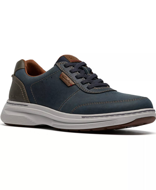 Clarks Men's Craftwell Lace Casual Sneakers  Navy Leather Size 10W