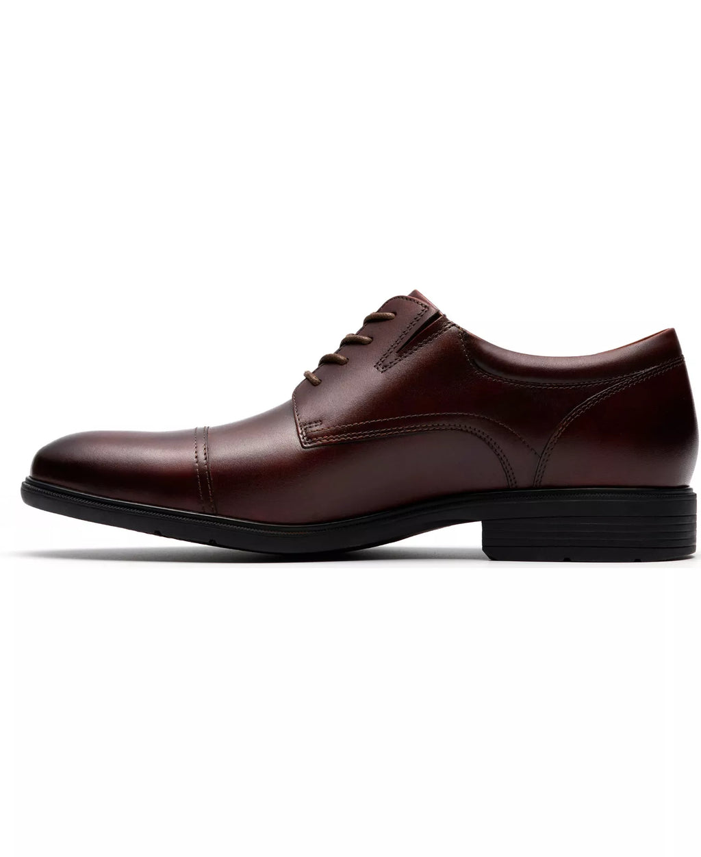 Clarks Men's Steadwell Cap Dress Shoes  Mahogany Leather Size 10.5