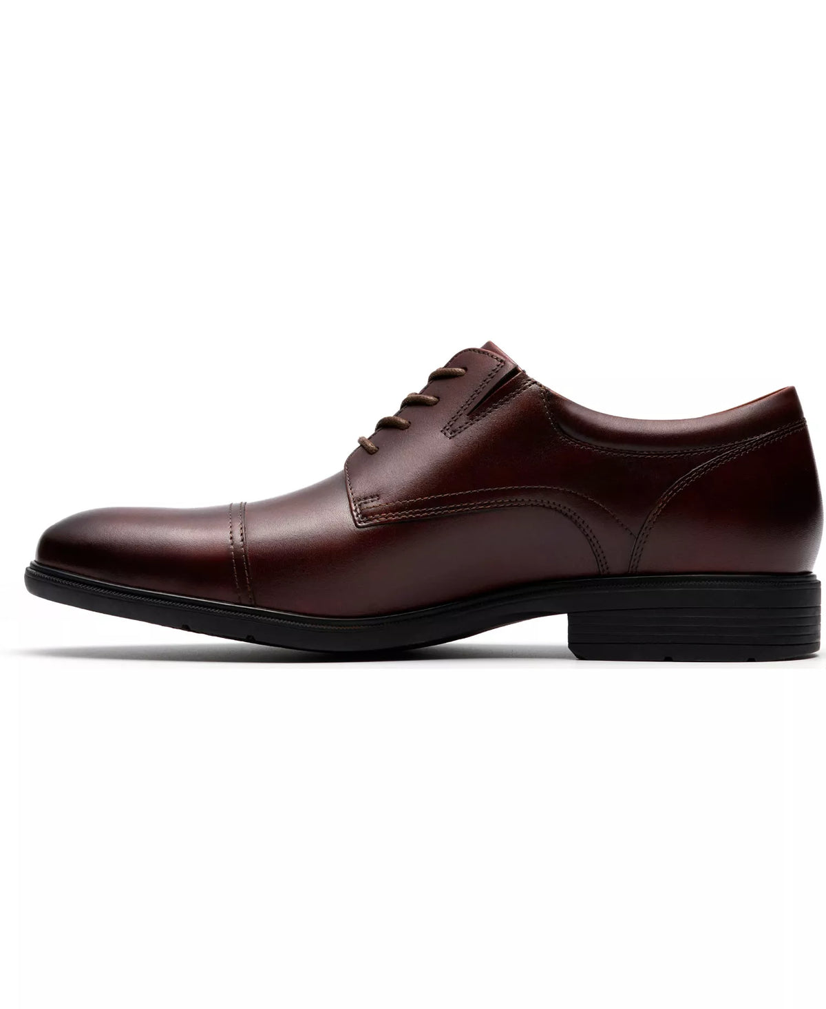 Clarks Men's Steadwell Cap Dress Shoes  Mahogany Leather Size 10.5