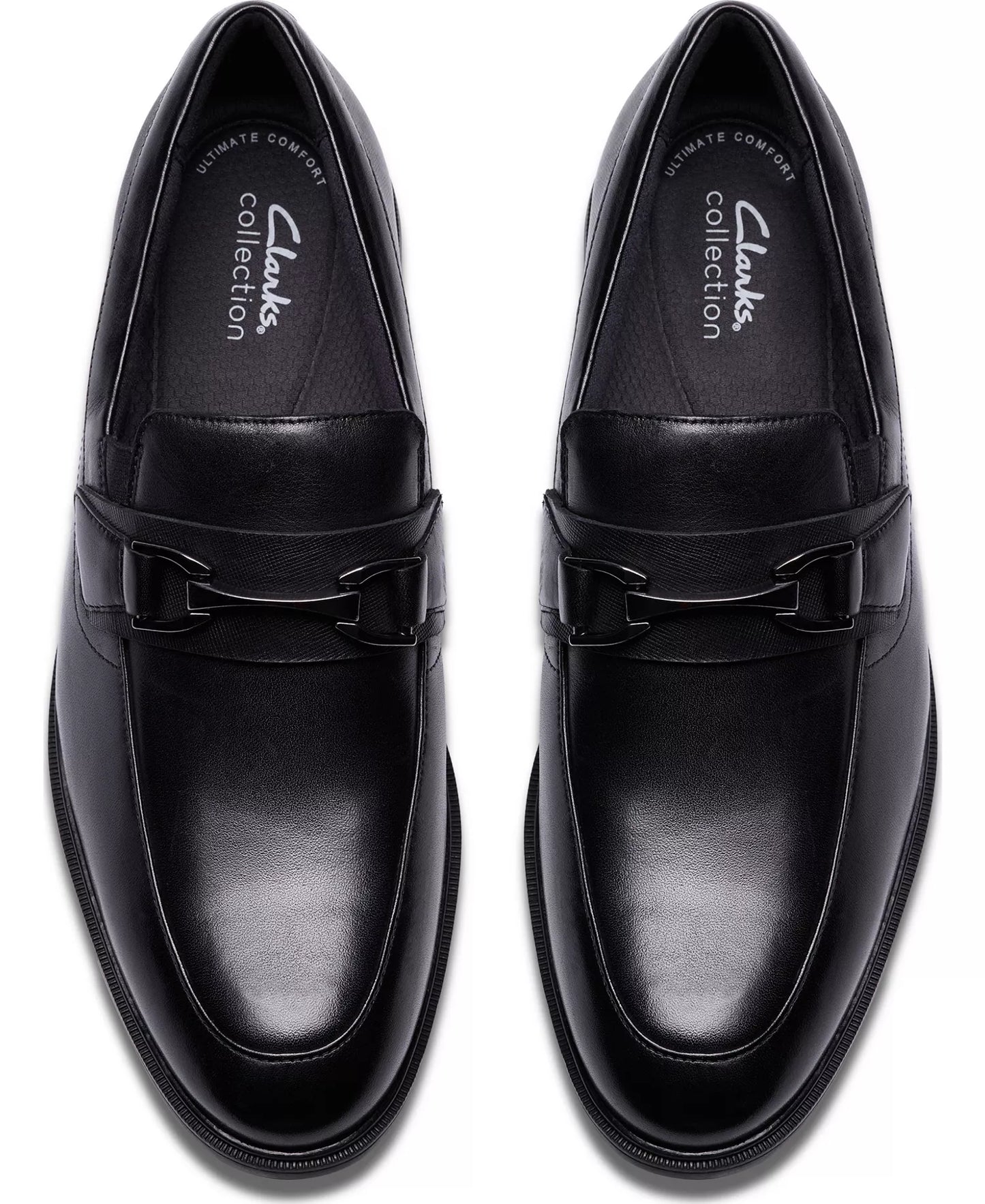 Clarks Men's Steadwell Bit Slip On Loafers  Black Leather Size 10.5