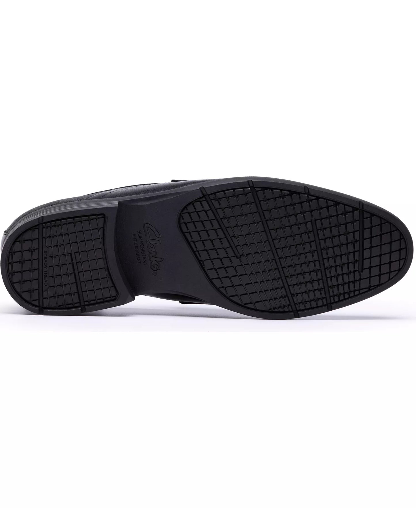 Clarks Men's Steadwell Bit Slip On Loafers  Black Leather Size 10.5