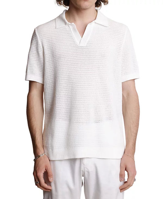 Paisley Gray Men's Slim Fit Short Sleeve Polo Shirt  White Size 2XL