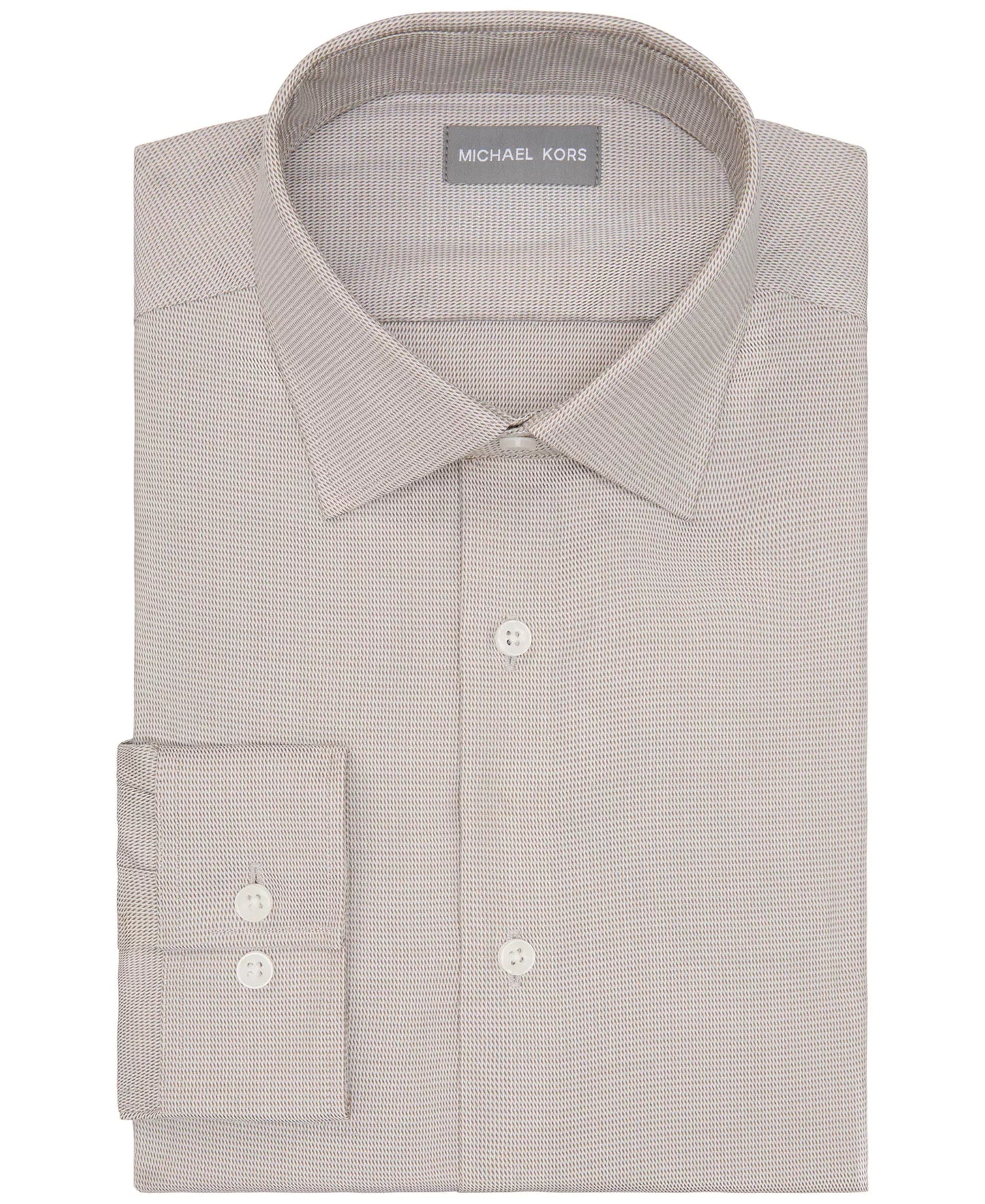 Michael Kors Men's Regular-Fit Comfort Stretch Dress Shirt  Taupe 16 34/35