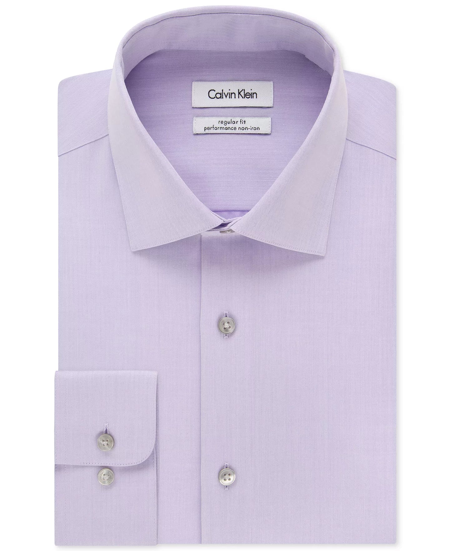 Calvin Klein STEEL Men's Classic Fit Non-Iron Dress Shirt  Lilac 16 34/35
