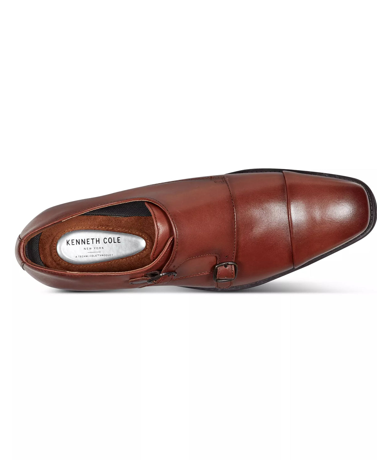 Kenneth Cole New York Men's Charles Double Monk Strap Dress Shoes  Medium Brown Leather Size 8