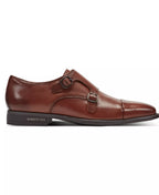 Kenneth Cole New York Men's Charles Double Monk Strap Dress Shoes  Medium Brown Leather Size 8