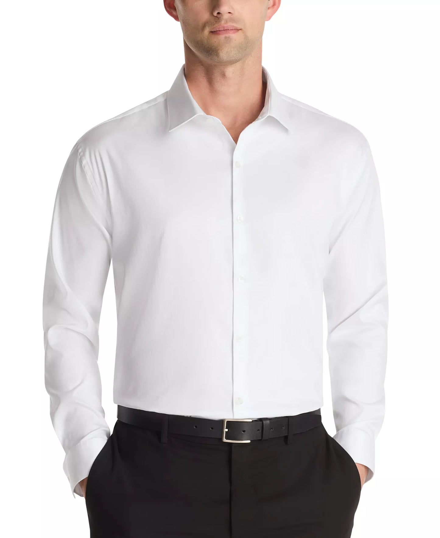 Kenneth Cole Reaction Men's Slim-Fit Flex Stretch Dress Shirt  White 15 32/33 (No Tag)