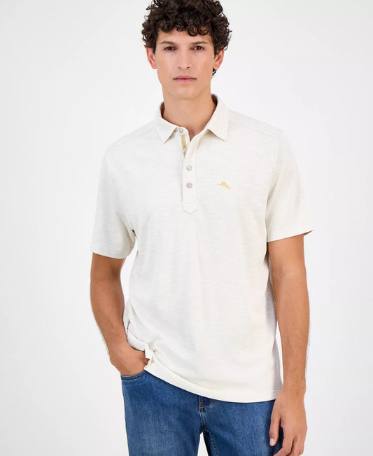 Tommy Bahama Men's Golden Sands Short-Sleeve Polo Shirt  Coconut Dream Size 3XL