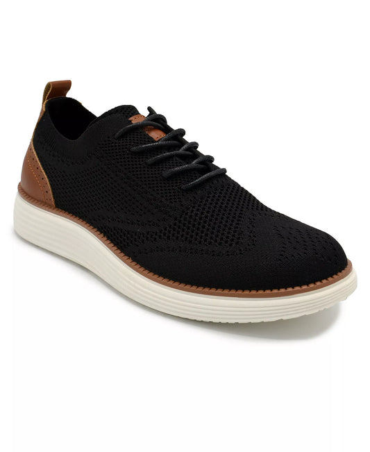 Akademiks Men's Olney Wingtip Knit Oxford Shoes  Black/White Size 10