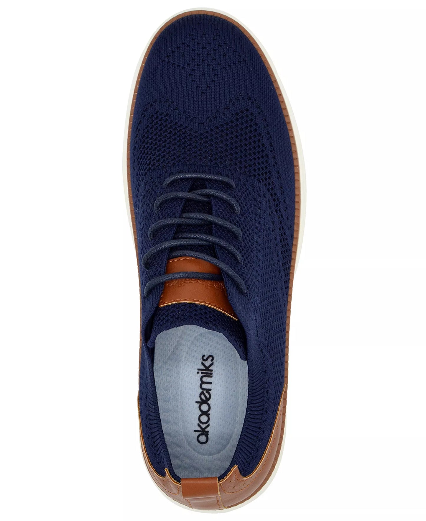 Akademiks Men's Olney Wingtip Knit Oxford Shoes  Navy Size 8