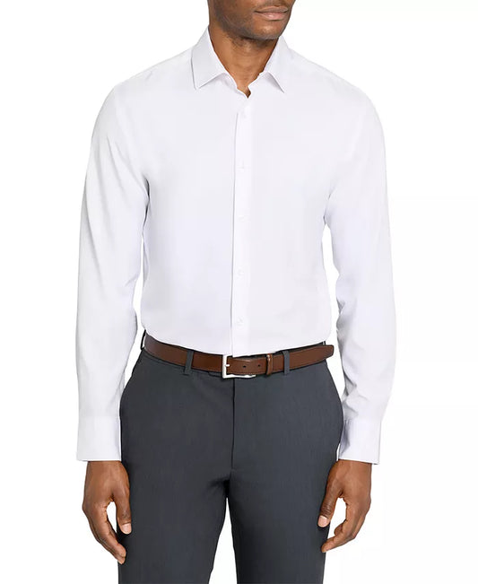 ConStruct Men's Slim-Fit Solid Performance Stretch Dress Shirt White Size 19/3XL