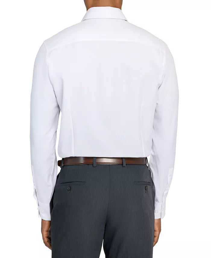 ConStruct Men's Slim-Fit Solid Performance Stretch Dress Shirt White Size 19/3XL