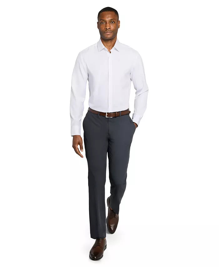 ConStruct Men's Slim-Fit Solid Performance Stretch Dress Shirt White Size 19/3XL