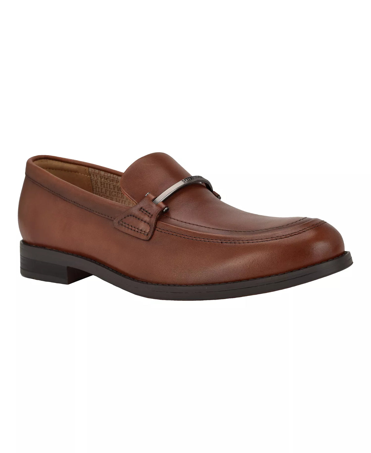 Tommy Hilfiger Men's Jezzon Leather Dress Loafers  Dark Natural Leather Size 10.5