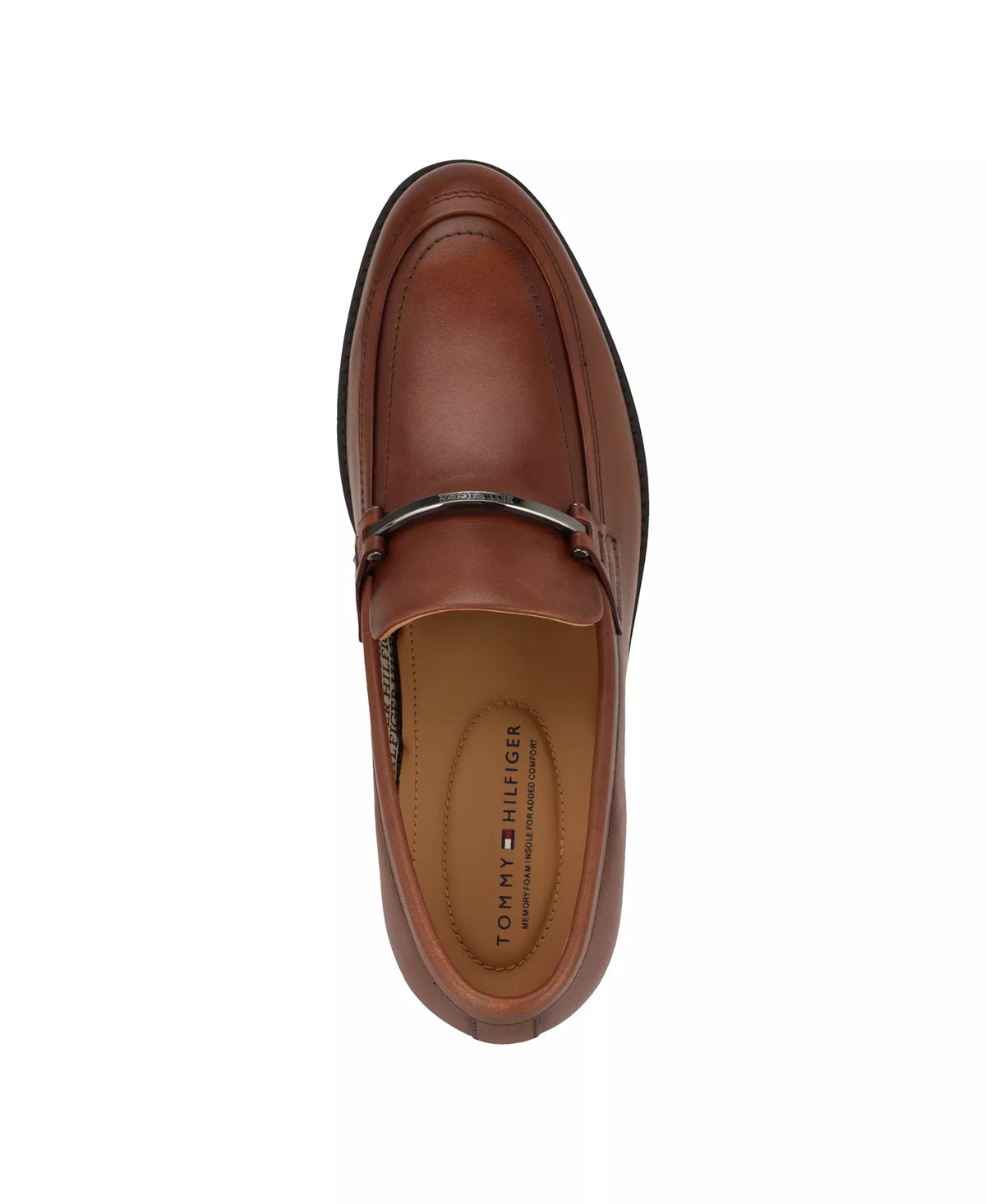 Tommy Hilfiger Men's Jezzon Leather Dress Loafers  Dark Natural Leather Size 10.5