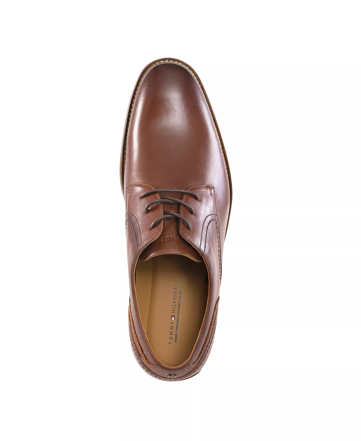Tommy Hilfiger Men's Bramie Leather Casual Derby Shoes  Medium Brown Leather Size 12