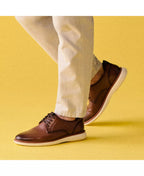 Clarks Men's Brantin Plain Toe Dress Casual Shoes  Dark Tan Leather Size 8.5W