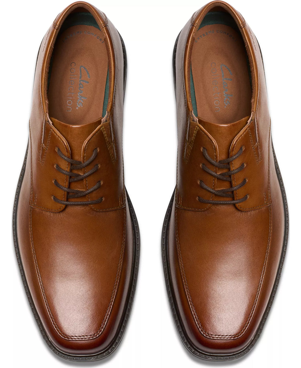 Clarks Men's Cosgrove Apron Dress Shoes  Dark Tan Leather Size 8