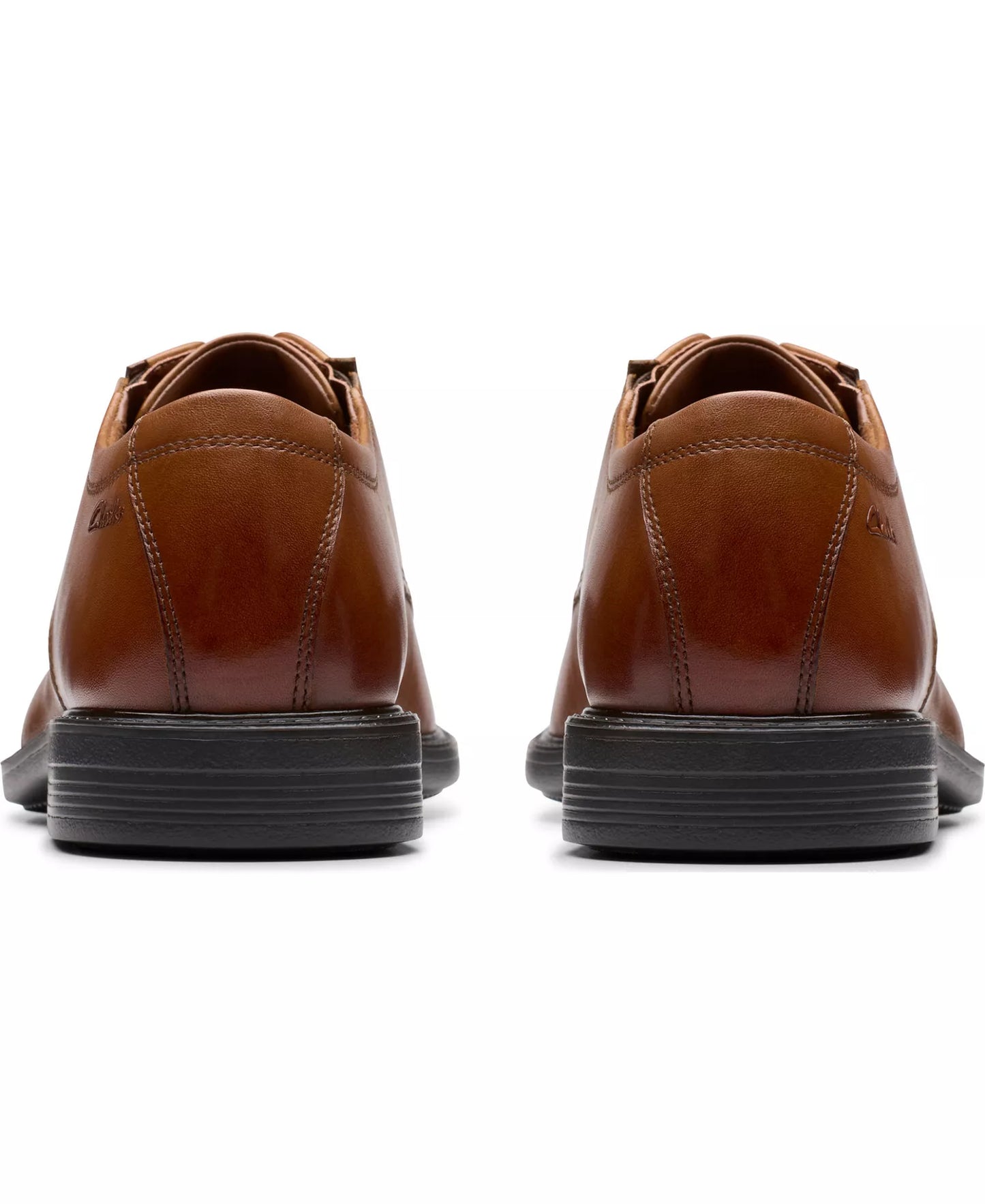 Clarks Men's Cosgrove Apron Dress Shoes  Dark Tan Leather Size 8W