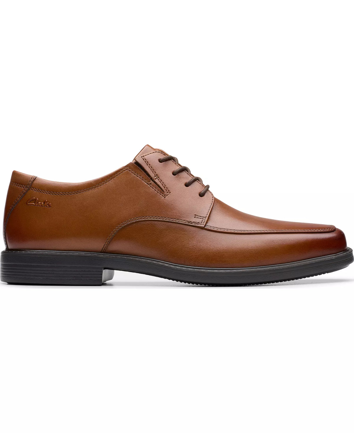 Clarks Men's Cosgrove Apron Dress Shoes  Dark Tan Leather Size 8