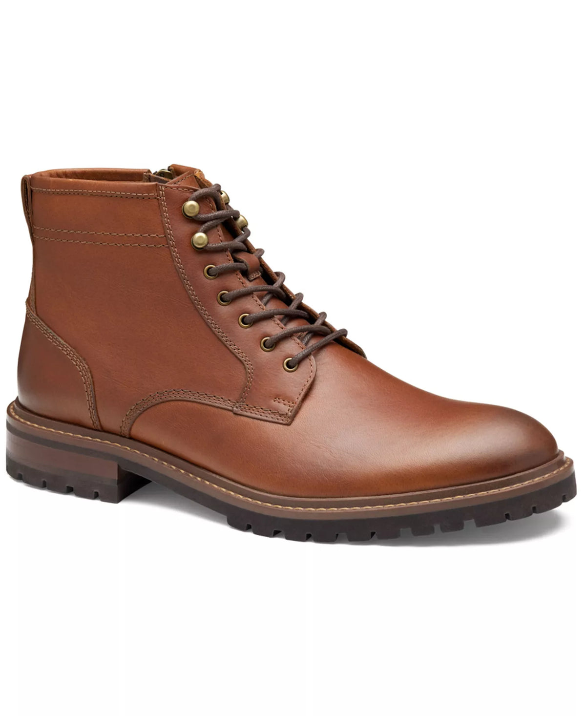 Johnston & Murphy Men's Barrett Lace-Up Boots  Tan Full Grain Size 8.5
