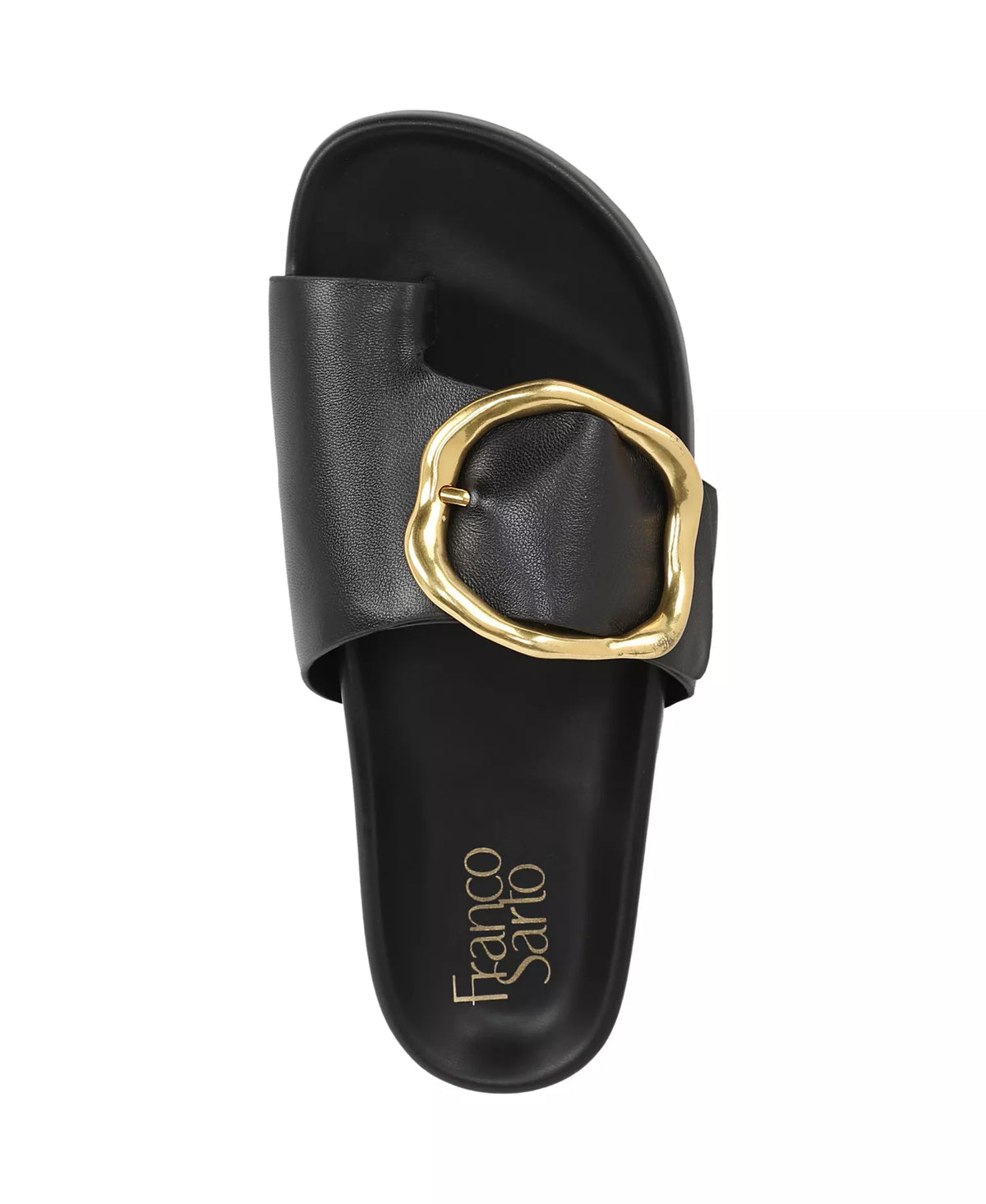 Franco Sarto Women's Brianka Slide Sandals   Black Leather Size 7.5