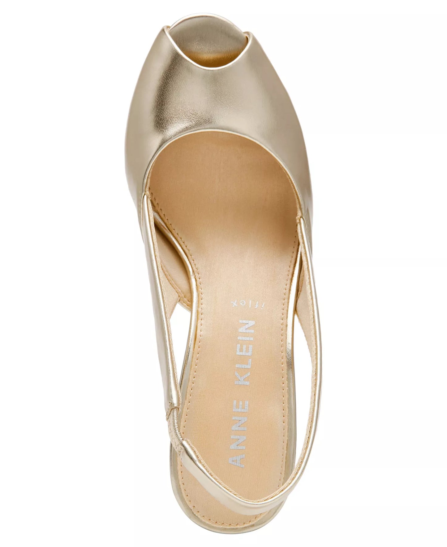 Anne Klein Women's Jovi Peep Toe Slingback Pumps  Gold Size 7