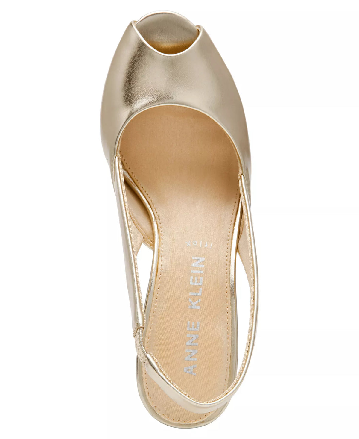 Anne Klein Women's Jovi Peep Toe Slingback Pumps  Gold Size 7