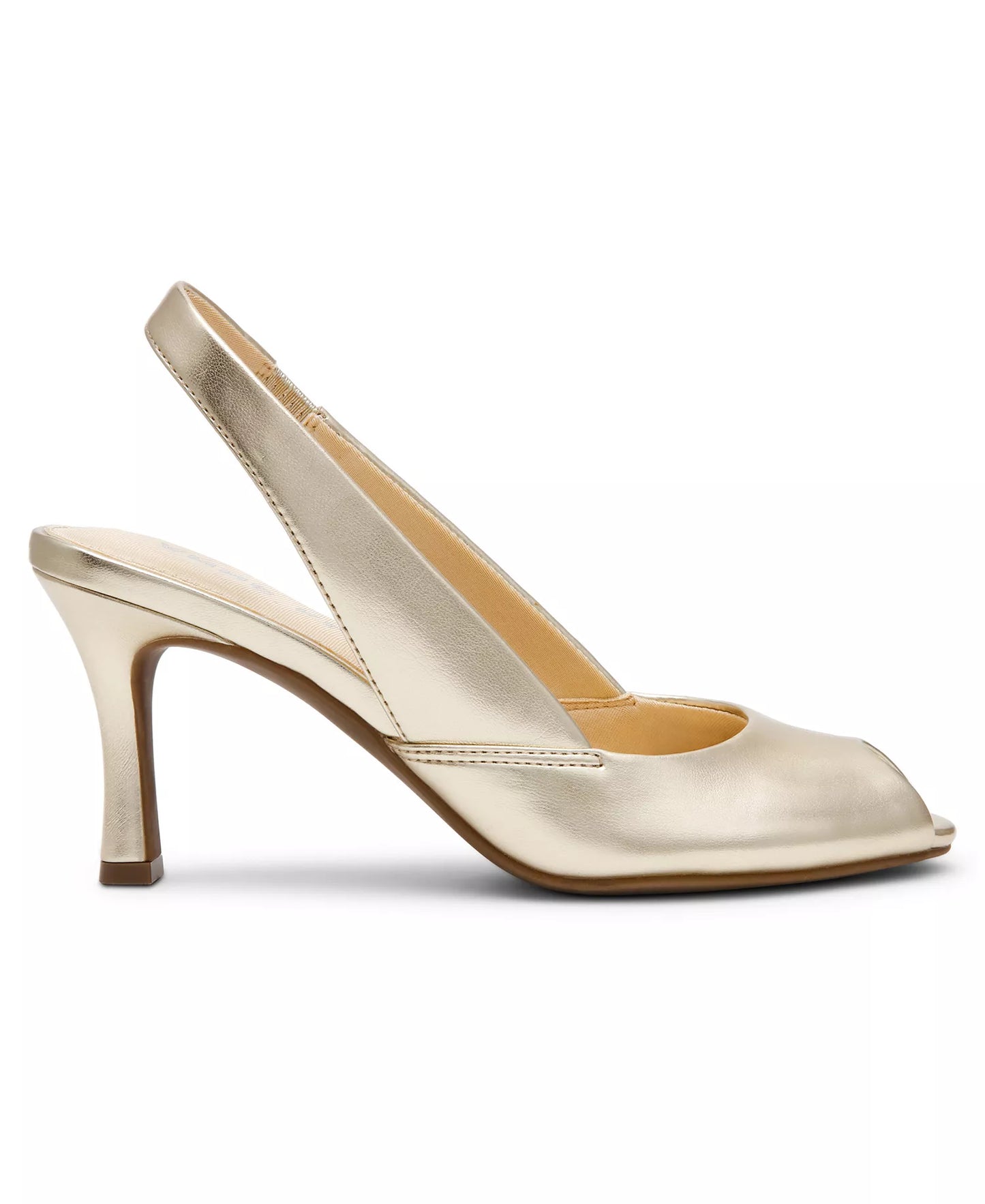 Anne Klein Women's Jovi Peep Toe Slingback Pumps  Gold Size 7