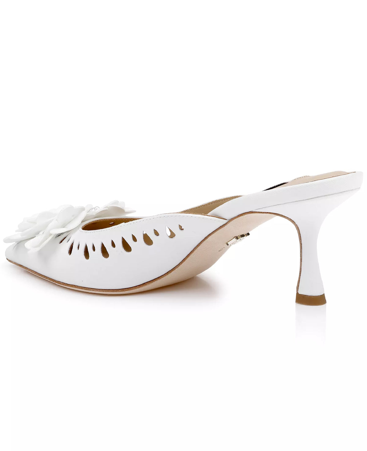 Badgley Mischka Women's Oriana Pointed Toe Stiletto Heel Mules   White Size 5.5