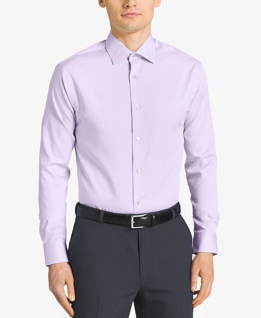 Calvin Klein STEEL Men's Classic Fit Non-Iron Dress Shirt  Lilac 16 34/35