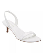 Marc Fisher Women's Salla Slingback Kitten Heel Dress Sandals  White Patent Size 9