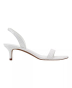 Marc Fisher Women's Salla Slingback Kitten Heel Dress Sandals  White Patent Size 9