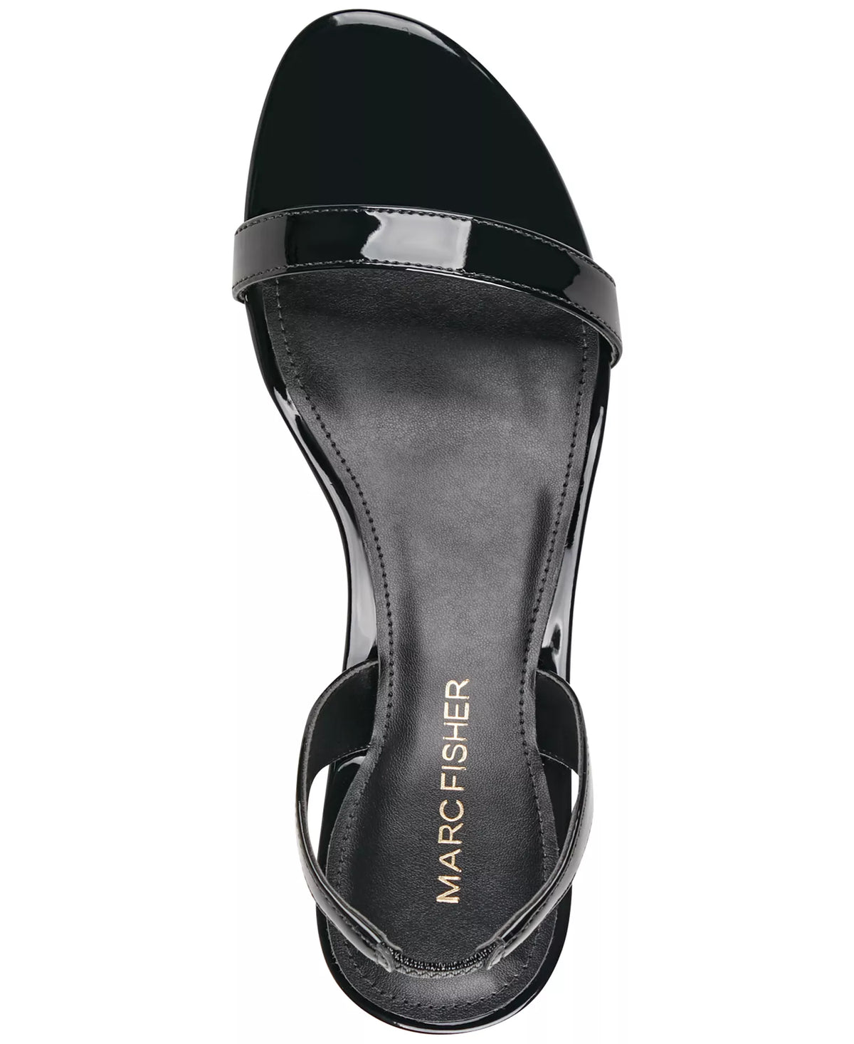 Marc Fisher Women's Salla Slingback Kitten Heel Dress Sandals  Black Patent Size 8