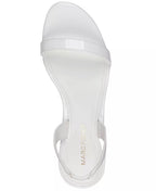 Marc Fisher Women's Salla Slingback Kitten Heel Dress Sandals  White Patent Size 9
