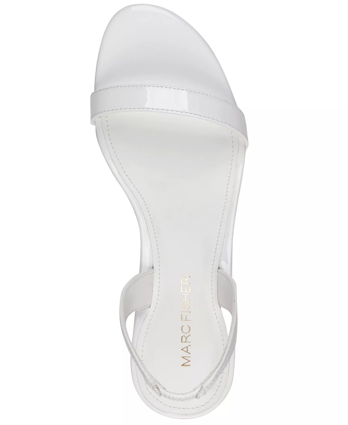 Marc Fisher Women's Salla Slingback Kitten Heel Dress Sandals  White Patent Size 9