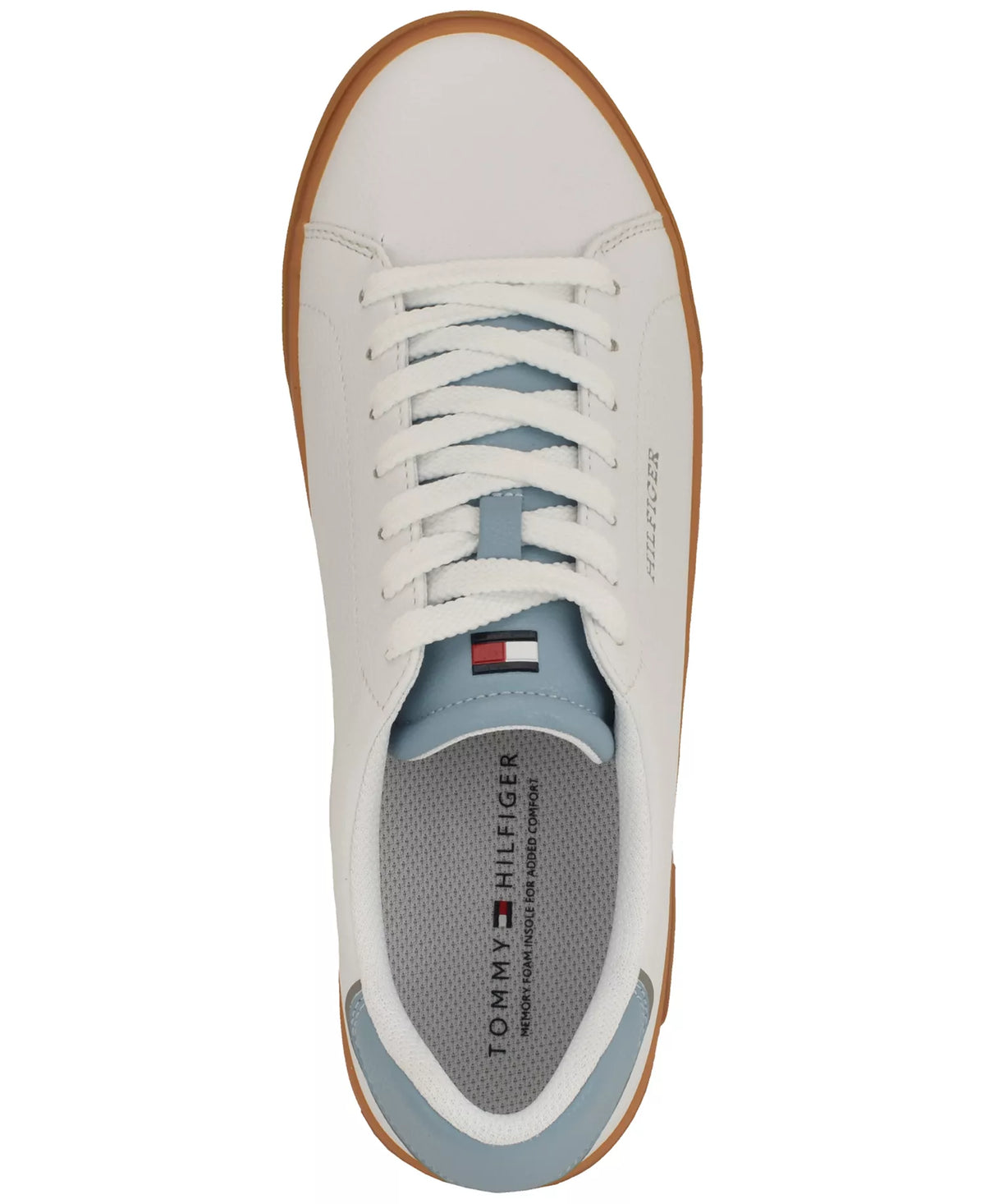 Tommy Hilfiger Men's Rawly Fashion Athletic Sneakers  White/Light Blue/Gum Size 9