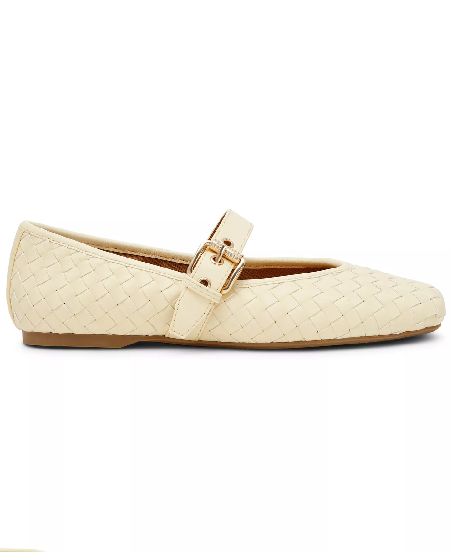 DV Dolce Vita Women's Mulaney Woven Mary Jane Ballet Flats  Butter Yellow Size 9