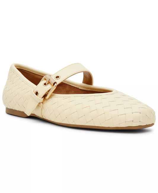DV Dolce Vita Women's Mulaney Woven Mary Jane Ballet Flats  Butter Yellow Size 9