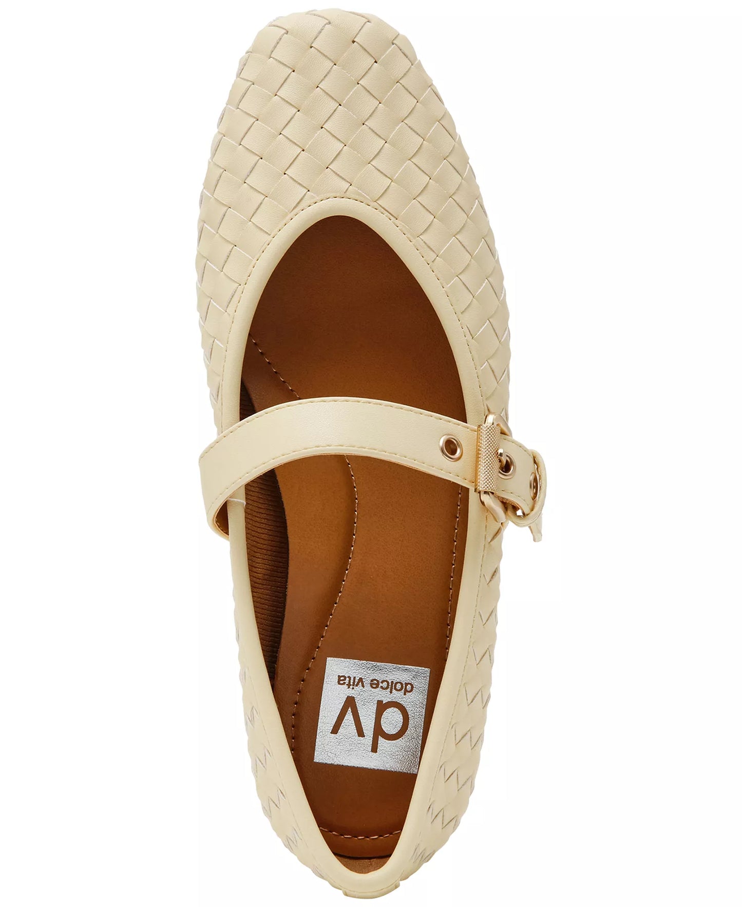DV Dolce Vita Women's Mulaney Woven Mary Jane Ballet Flats  Butter Yellow Size 9