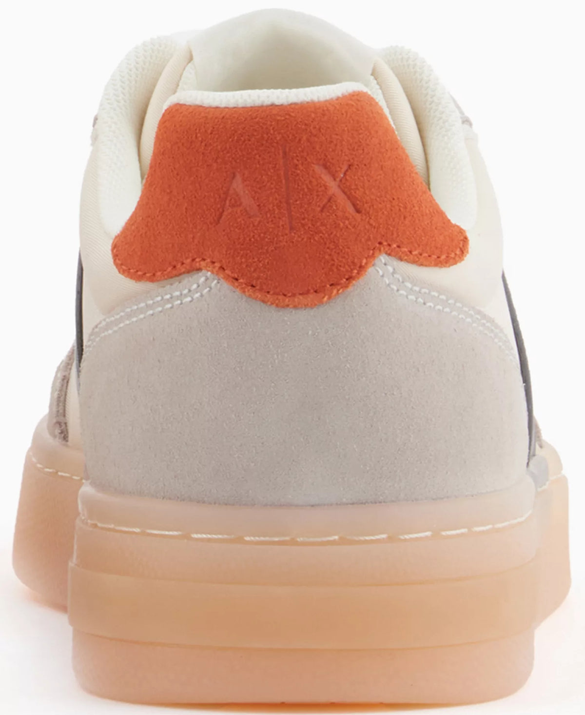 AX Armani Exchange Men's Suede London Lace-Up Sneakers  Off White/Orange/Gray Size 13
