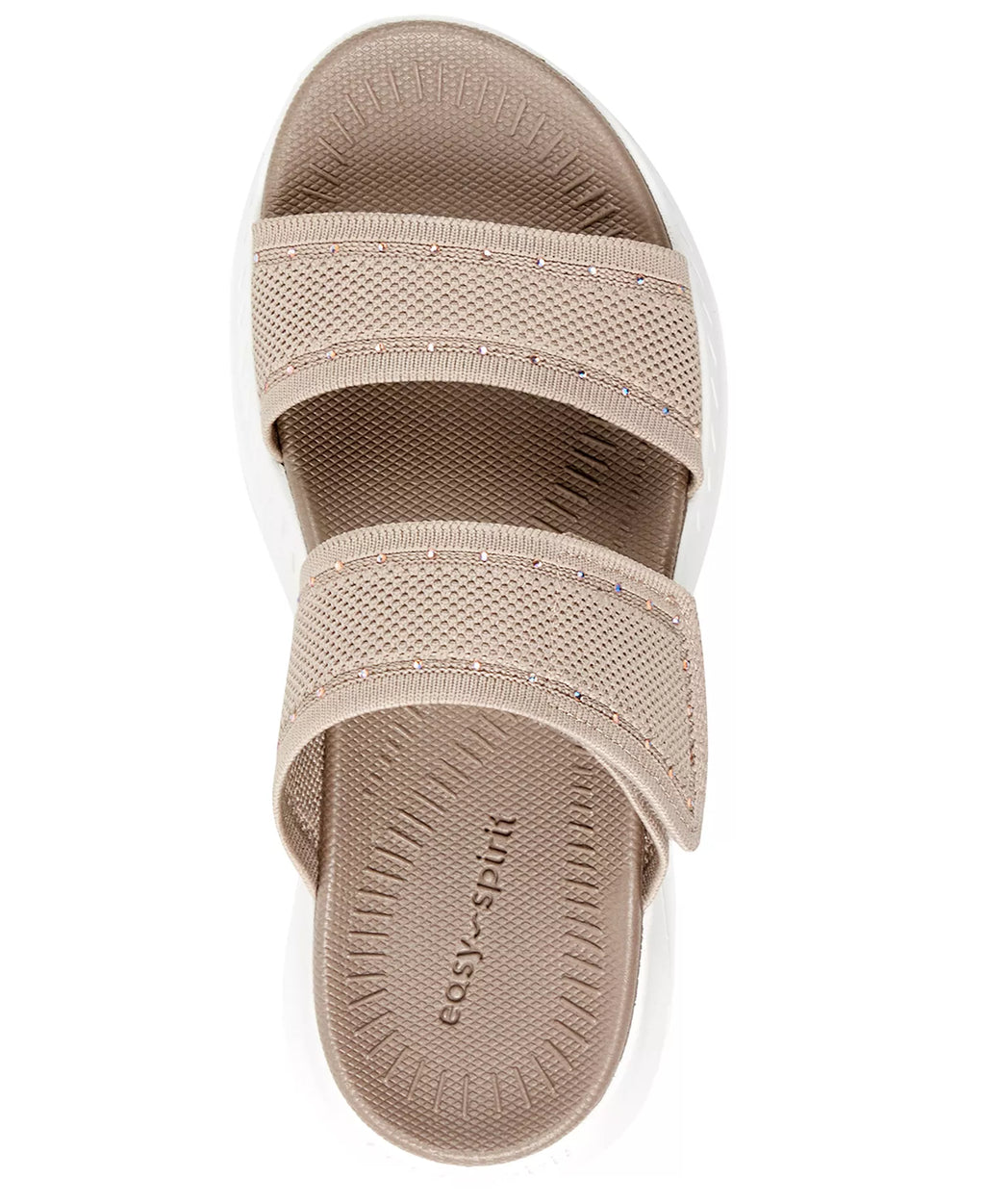 Easy Spirit Women's Daleyza Embellished Slip-On Sandals  Taupe Size 7
