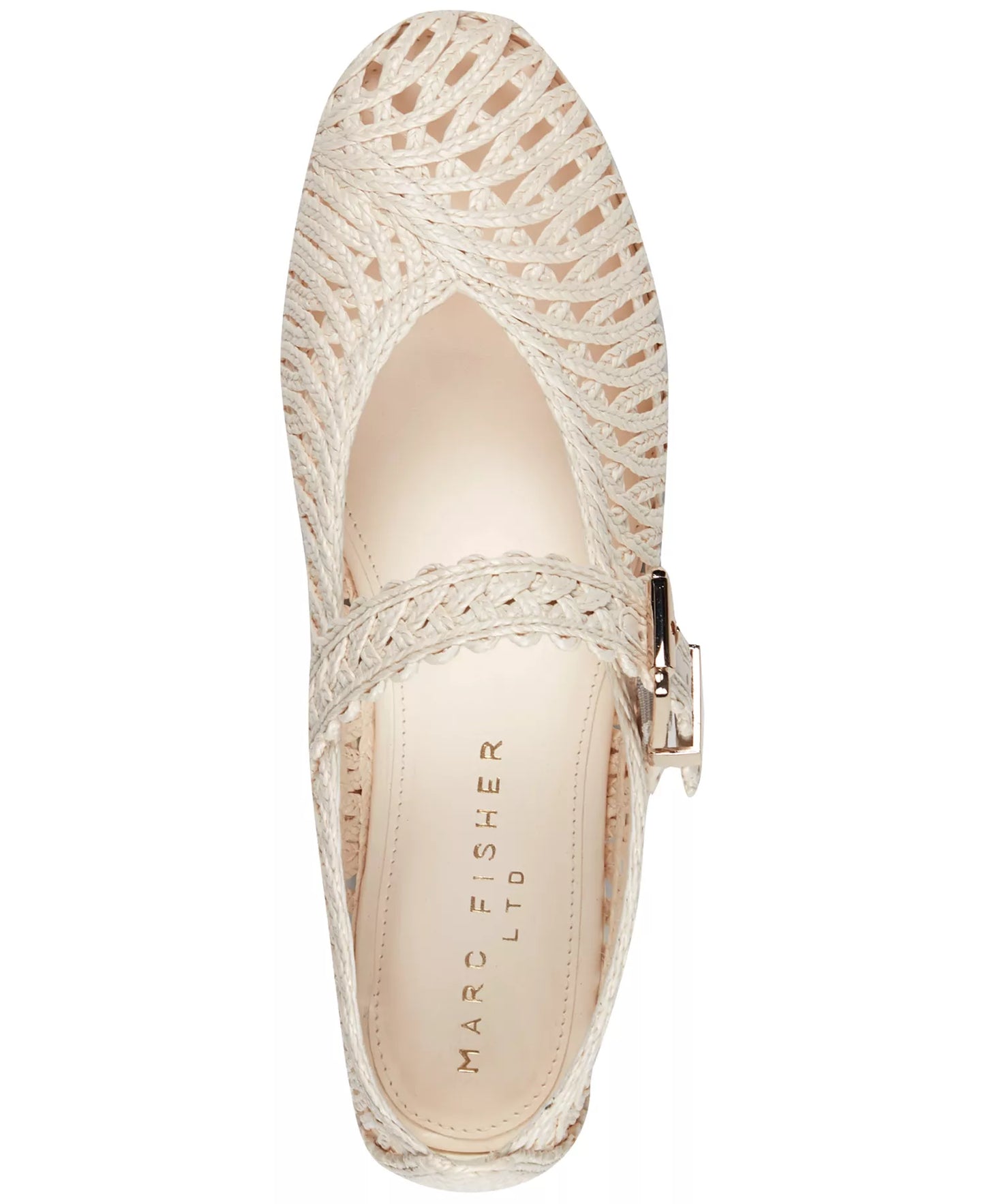 Marc Fisher Women's Emillia Round Toe Mary Jane Dress Flats  Cream Size 7
